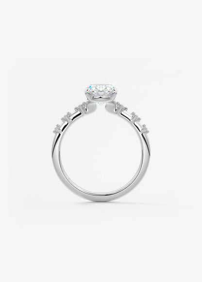 Oval Solitaire With Raised Basket Gallery Lab Grown Diamond Engagement Ring