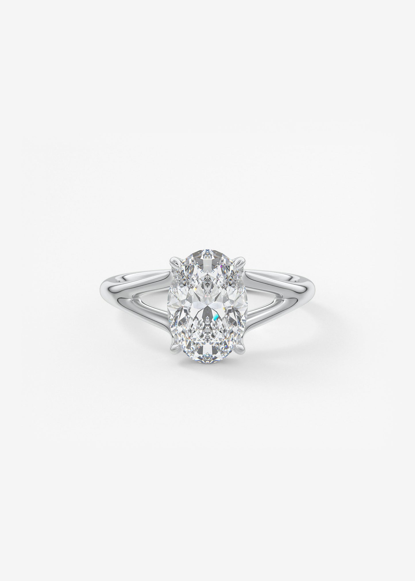 Oval Solitaire With Raised Basket Gallery Lab Grown Diamond Engagement Ring