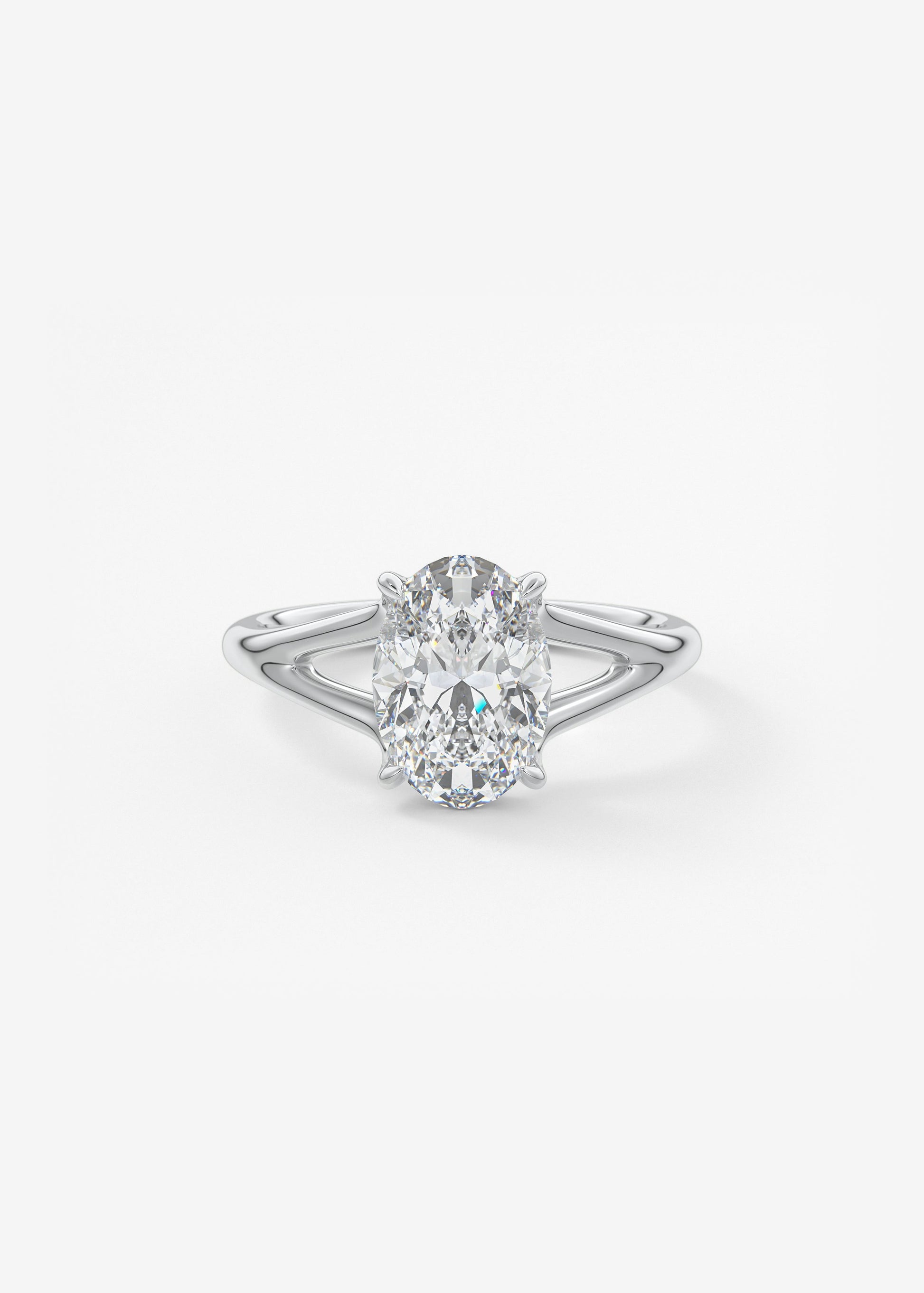 Oval Solitaire With Raised Basket Gallery Lab Grown Diamond Engagement Ring