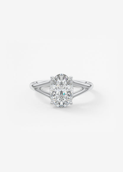 Oval Solitaire With Raised Basket Gallery Lab Grown Diamond Engagement Ring