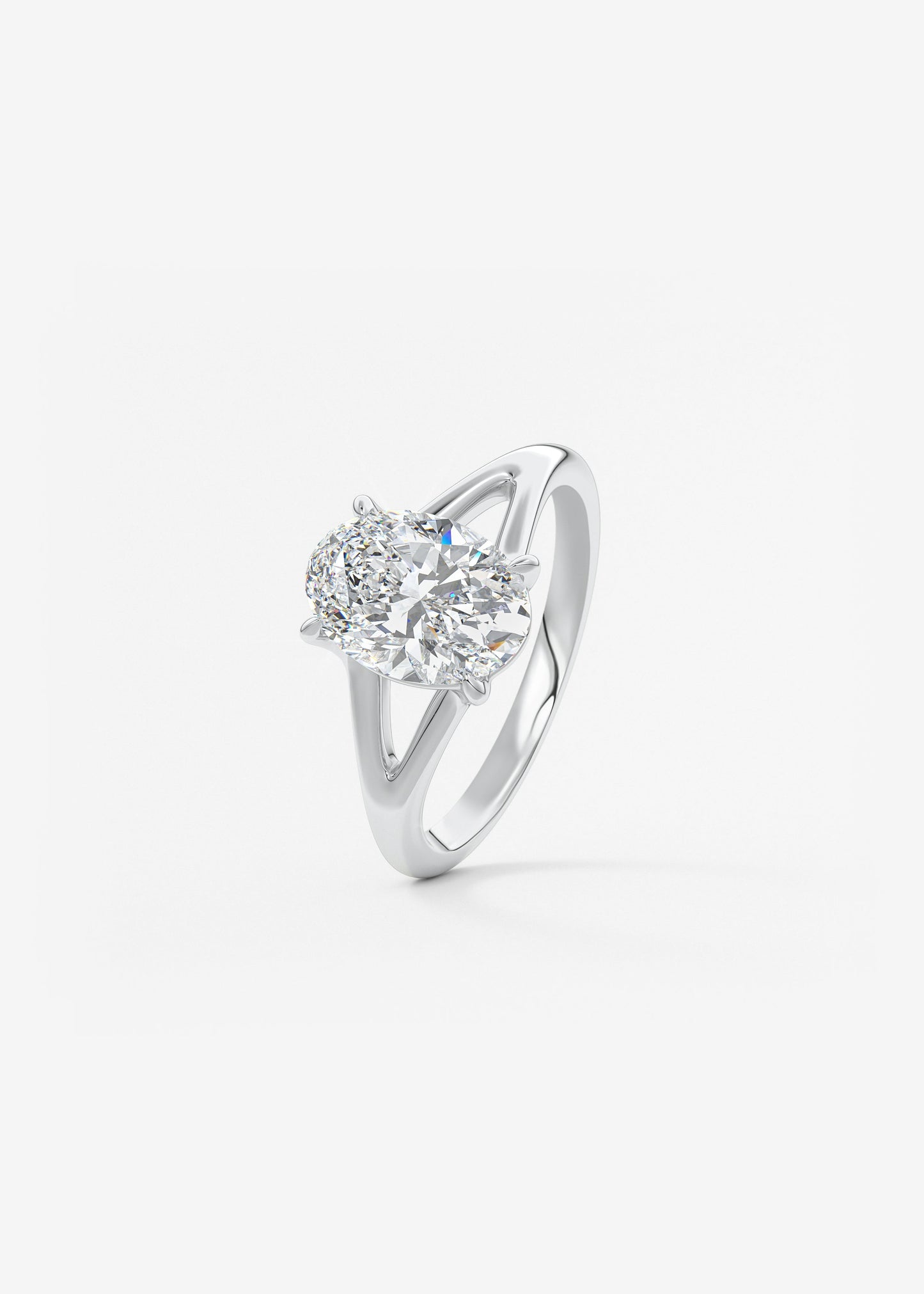 Oval Solitaire With Raised Basket Gallery Lab Grown Diamond Engagement Ring