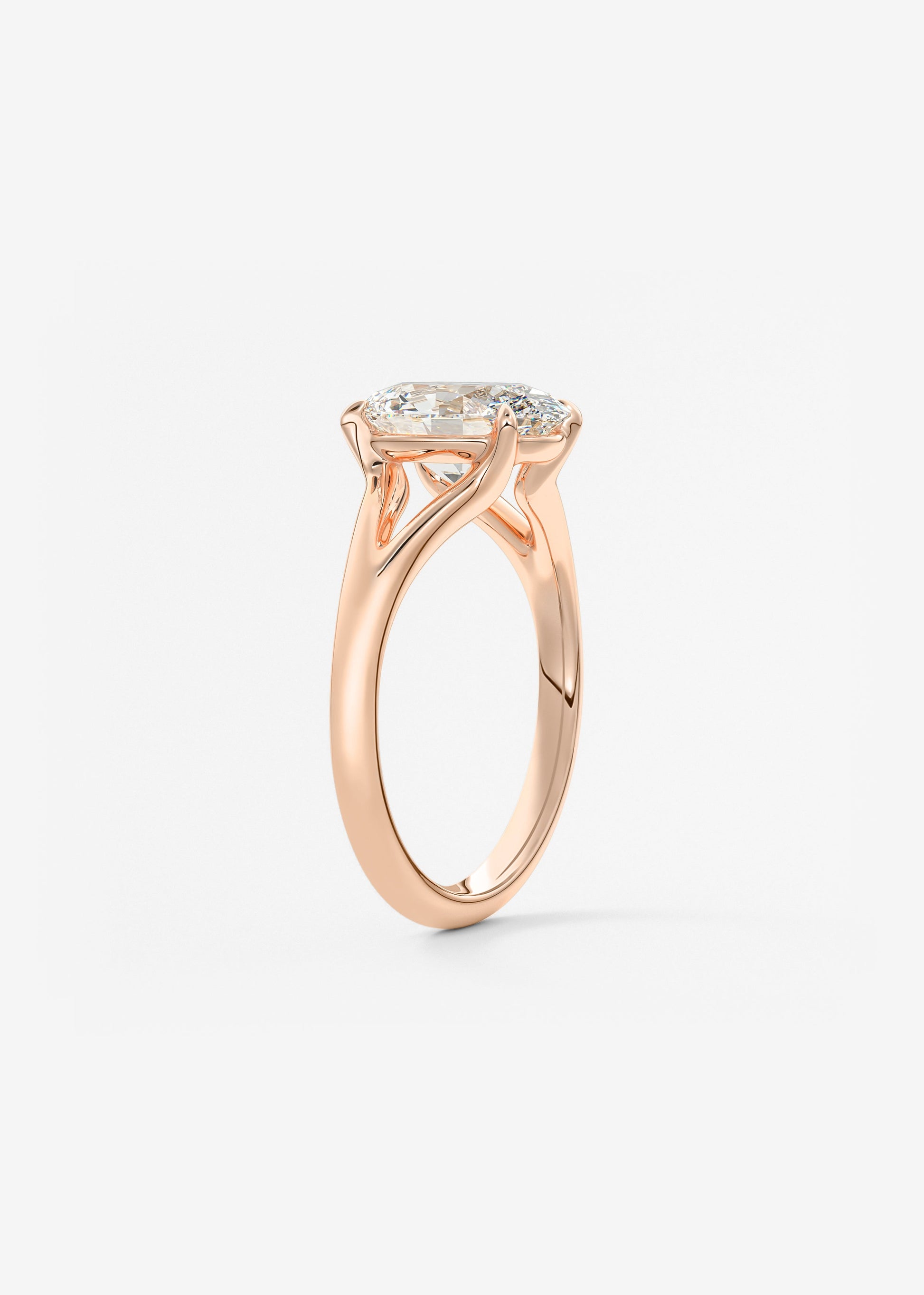 Oval Solitaire With Raised Basket Gallery Lab Grown Diamond Engagement Ring