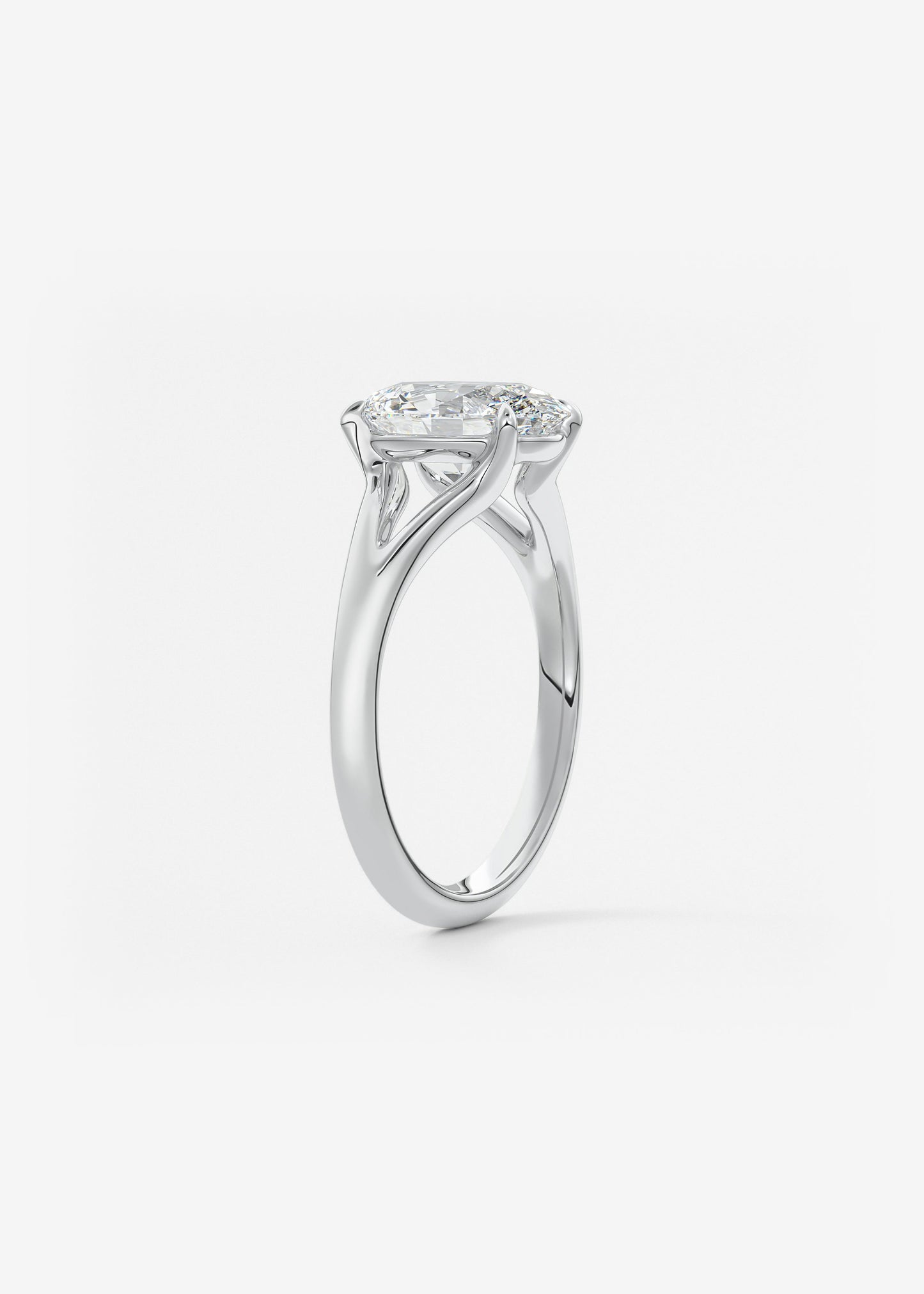Oval Solitaire With Raised Basket Gallery Lab Grown Diamond Engagement Ring