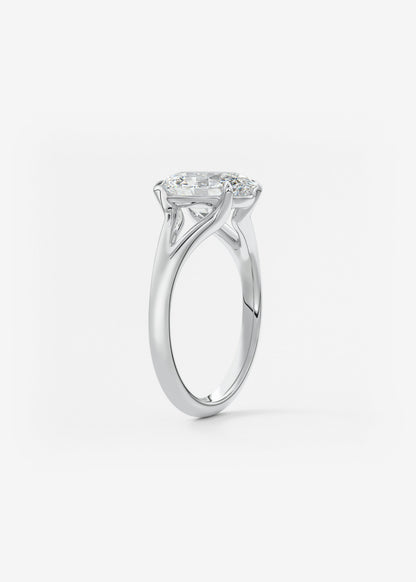 Oval Solitaire With Raised Basket Gallery Lab Grown Diamond Engagement Ring