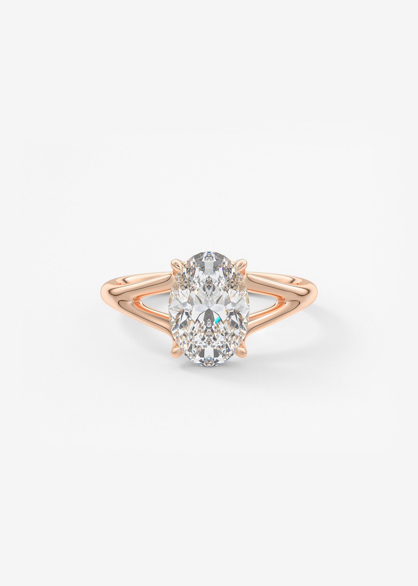Oval Solitaire With Raised Basket Gallery Lab Grown Diamond Engagement Ring