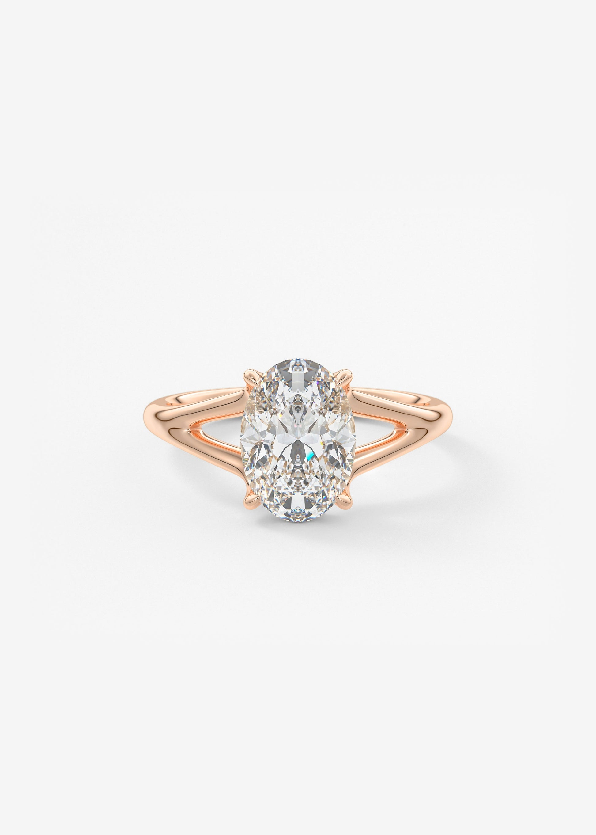 Oval Solitaire With Raised Basket Gallery Lab Grown Diamond Engagement Ring