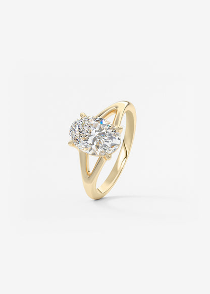 Oval Solitaire With Raised Basket Gallery Lab Grown Diamond Engagement Ring