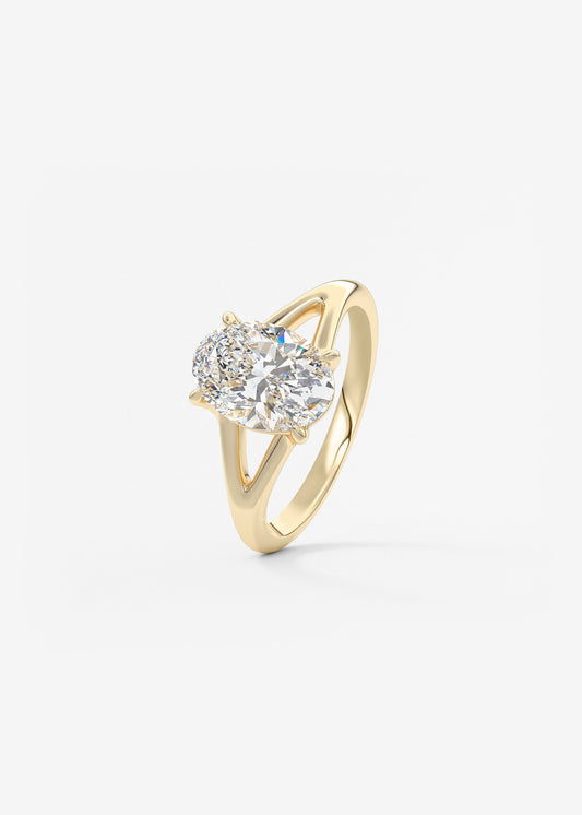 Oval Solitaire With Raised Basket Gallery Lab Grown Diamond Engagement Ring