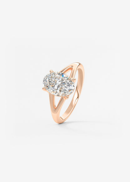Oval Solitaire With Raised Basket Gallery Lab Grown Diamond Engagement Ring