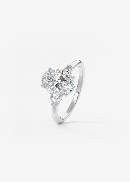 Oval Solitaire With Raised Basket Gallery Lab Grown Diamond Engagement Ring
