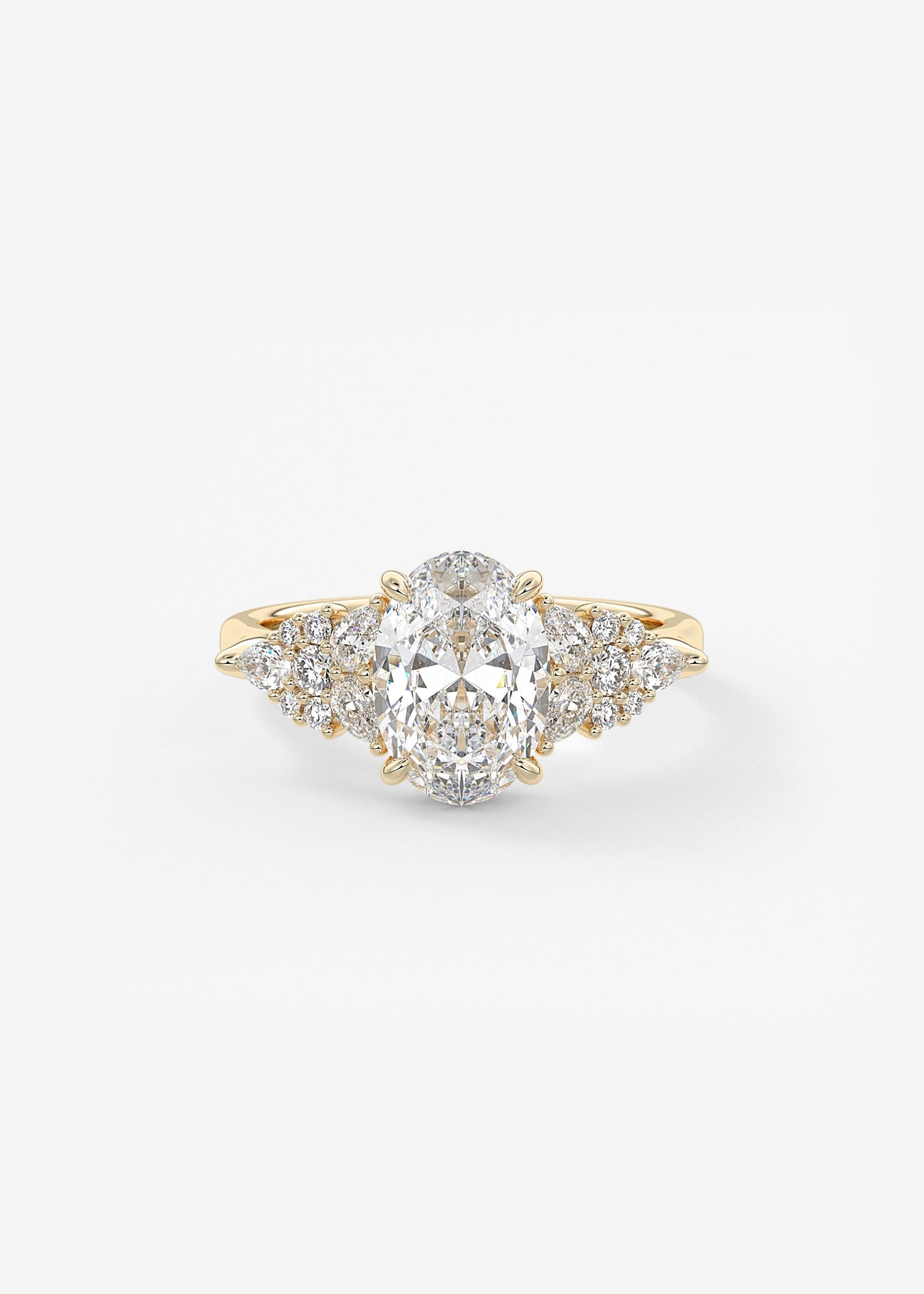 Oval Solitaire With Raised Basket Gallery Lab Grown Diamond Engagement Ring