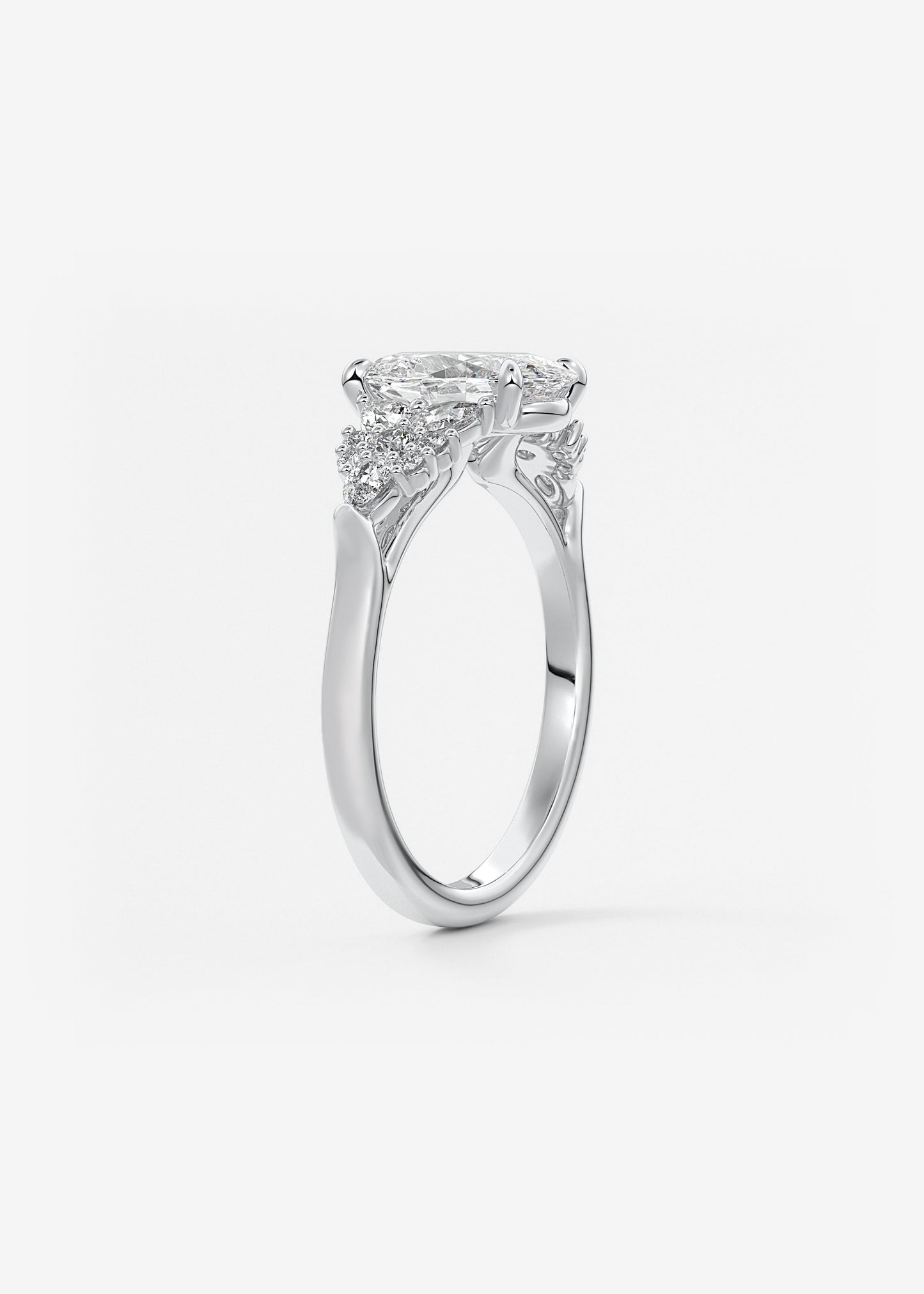 Oval Solitaire With Raised Basket Gallery Lab Grown Diamond Engagement Ring