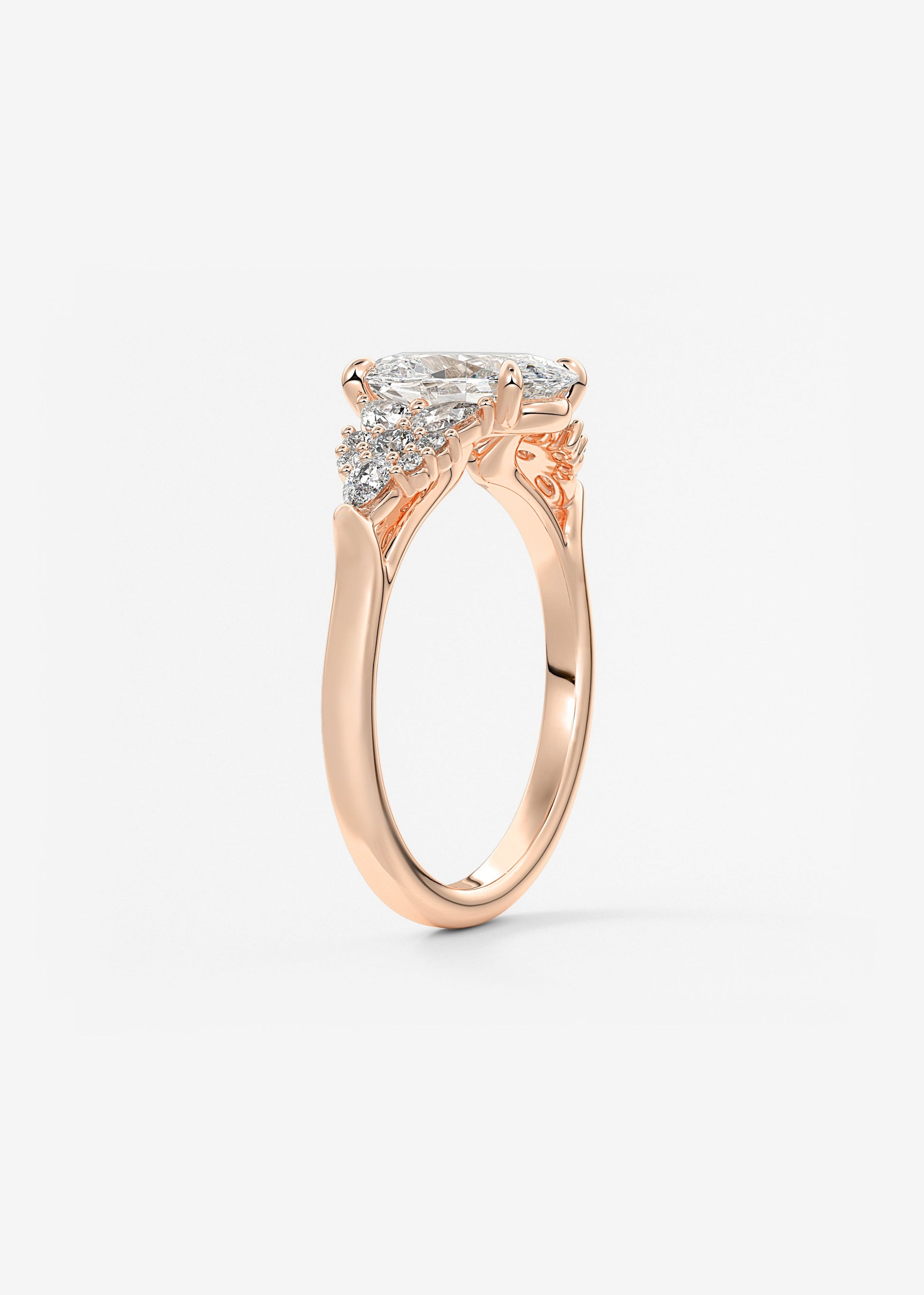 Oval Solitaire With Raised Basket Gallery Lab Grown Diamond Engagement Ring