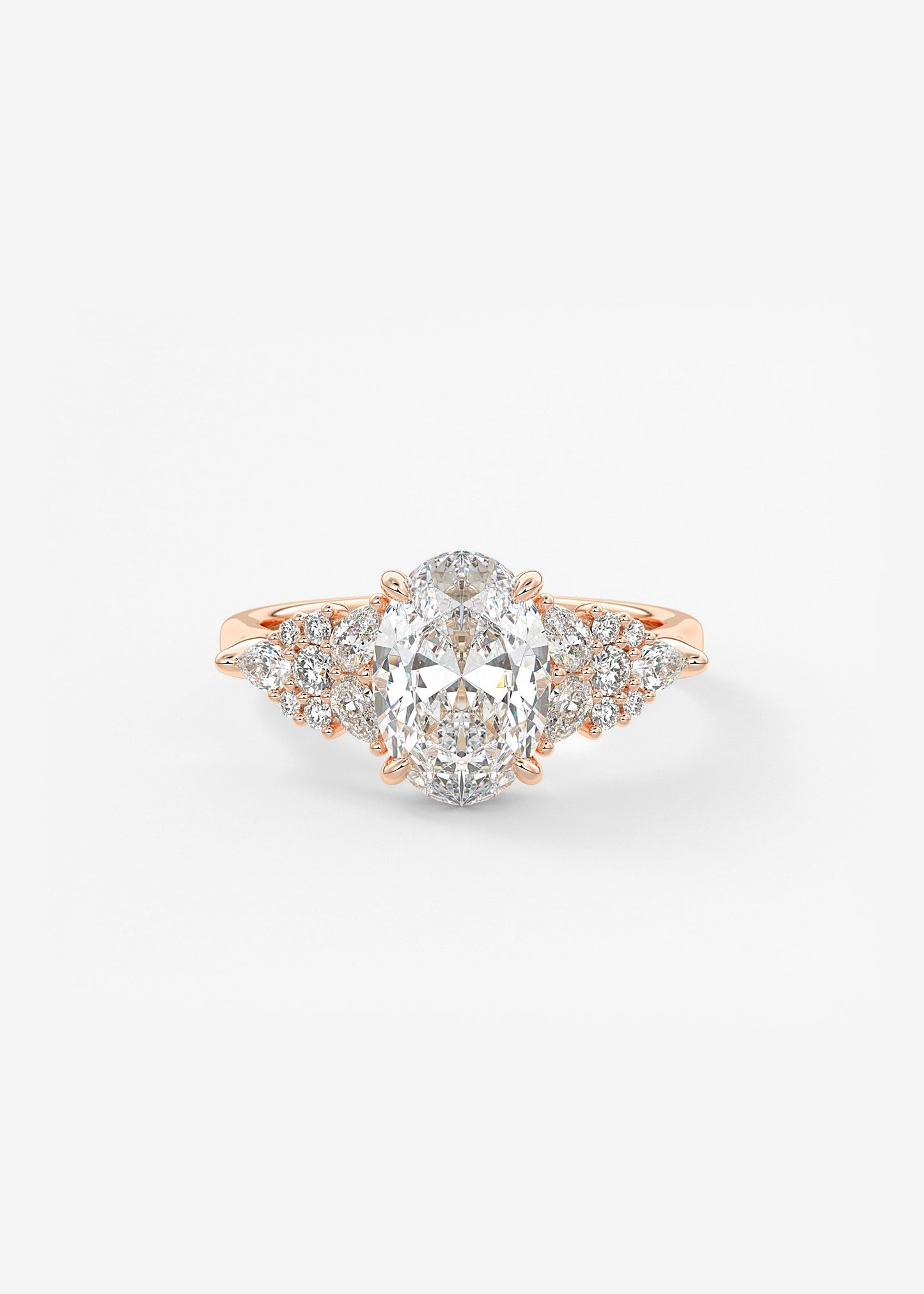 Oval Solitaire With Raised Basket Gallery Lab Grown Diamond Engagement Ring