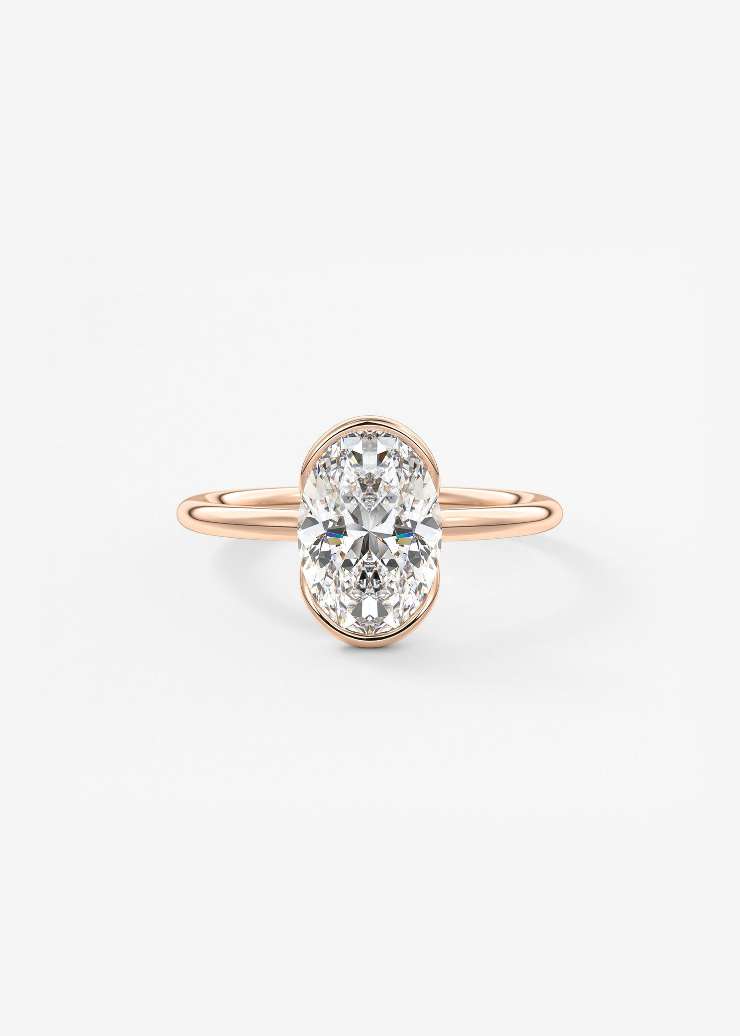 Oval Solitaire With Raised Basket Gallery Lab Grown Diamond Engagement Ring
