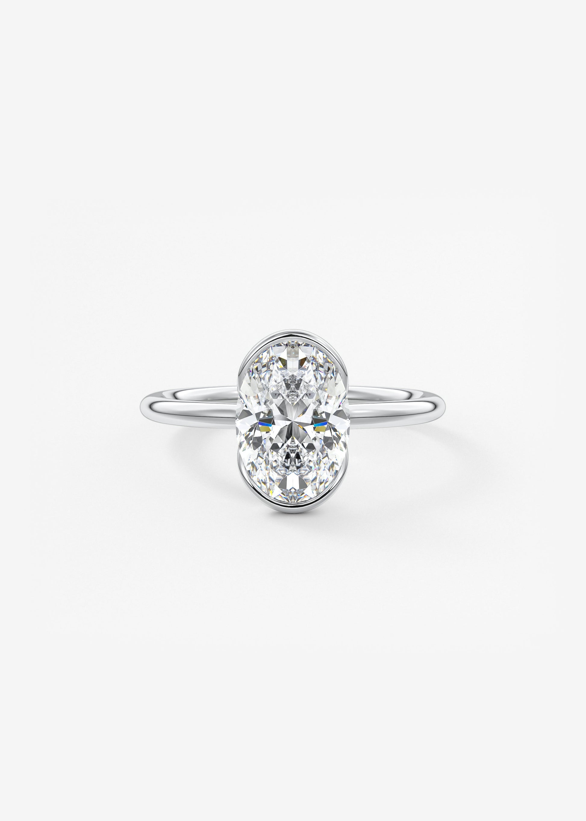 Oval Solitaire With Raised Basket Gallery Lab Grown Diamond Engagement Ring