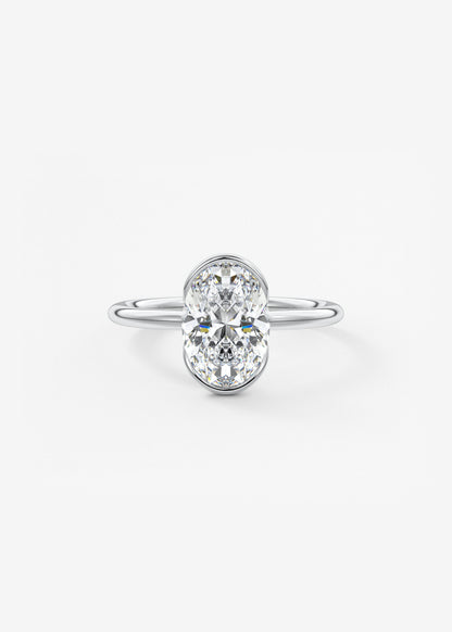 Oval Solitaire With Raised Basket Gallery Lab Grown Diamond Engagement Ring