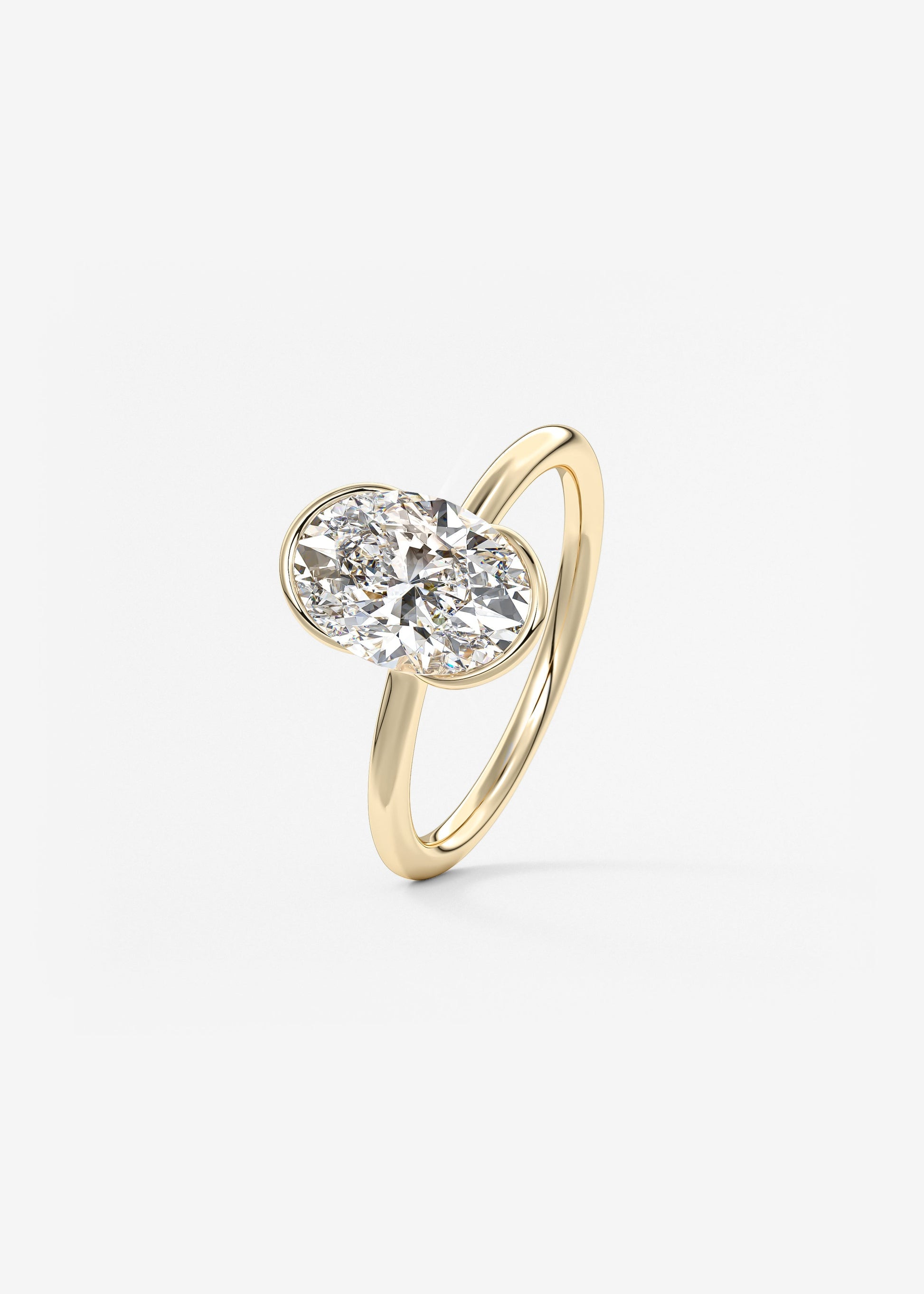 Oval Solitaire With Raised Basket Gallery Lab Grown Diamond Engagement Ring