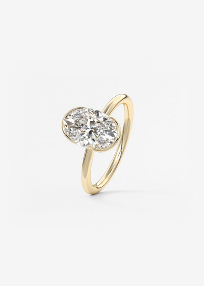 Oval Solitaire With Raised Basket Gallery Lab Grown Diamond Engagement Ring