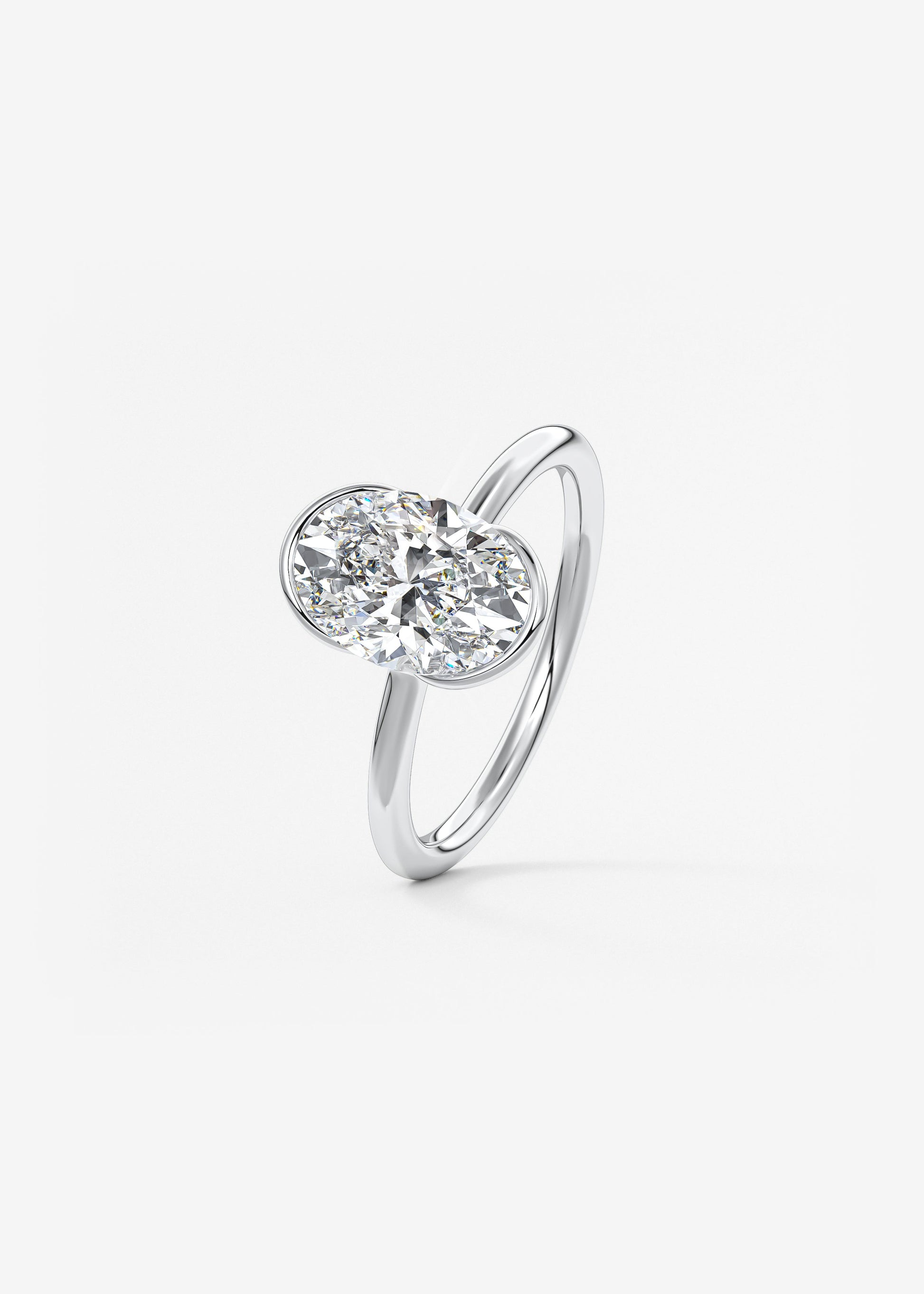 Oval Solitaire With Raised Basket Gallery Lab Grown Diamond Engagement Ring