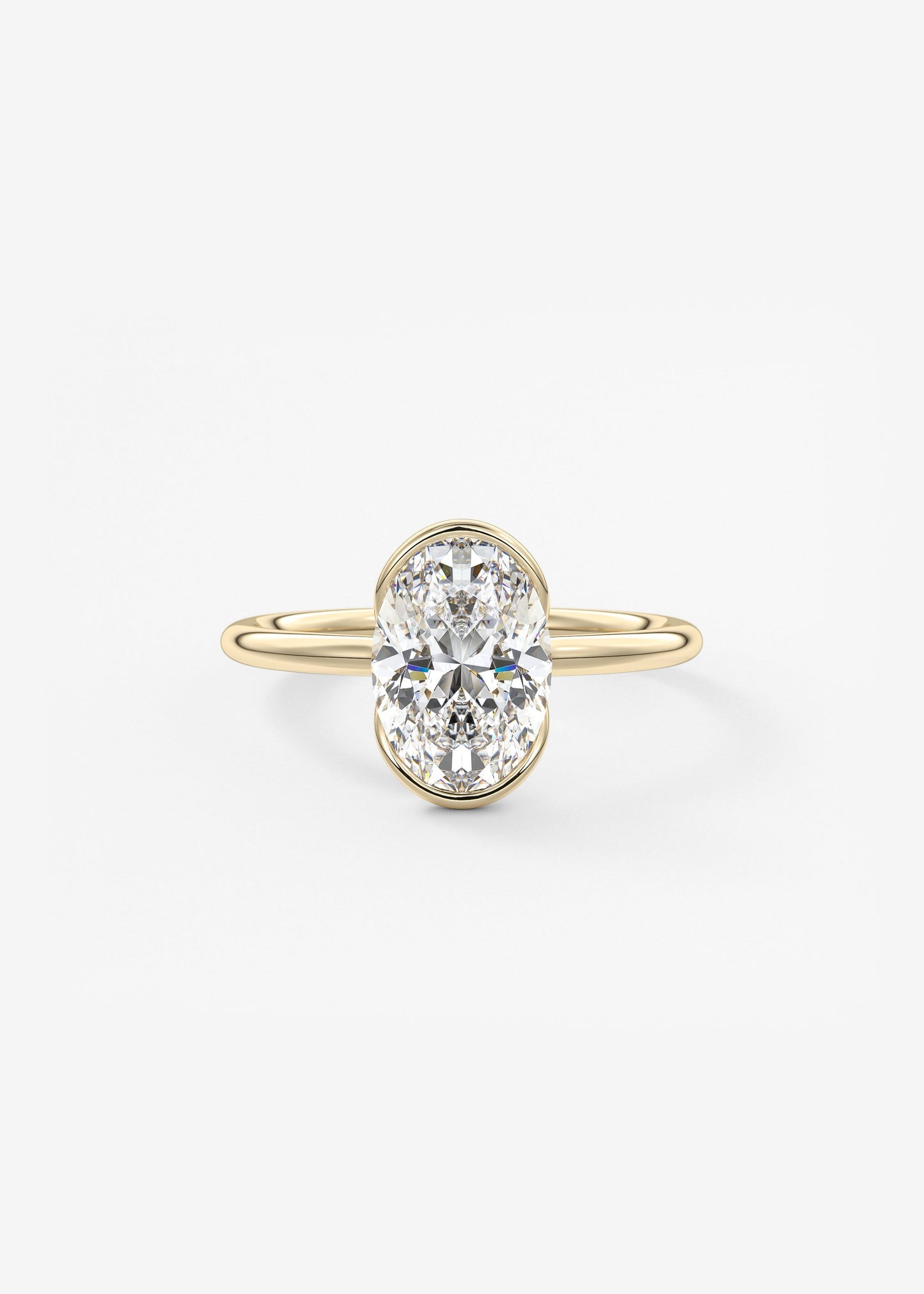 Oval Solitaire With Raised Basket Gallery Lab Grown Diamond Engagement Ring