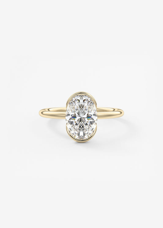 Oval Solitaire With Raised Basket Gallery Lab Grown Diamond Engagement Ring