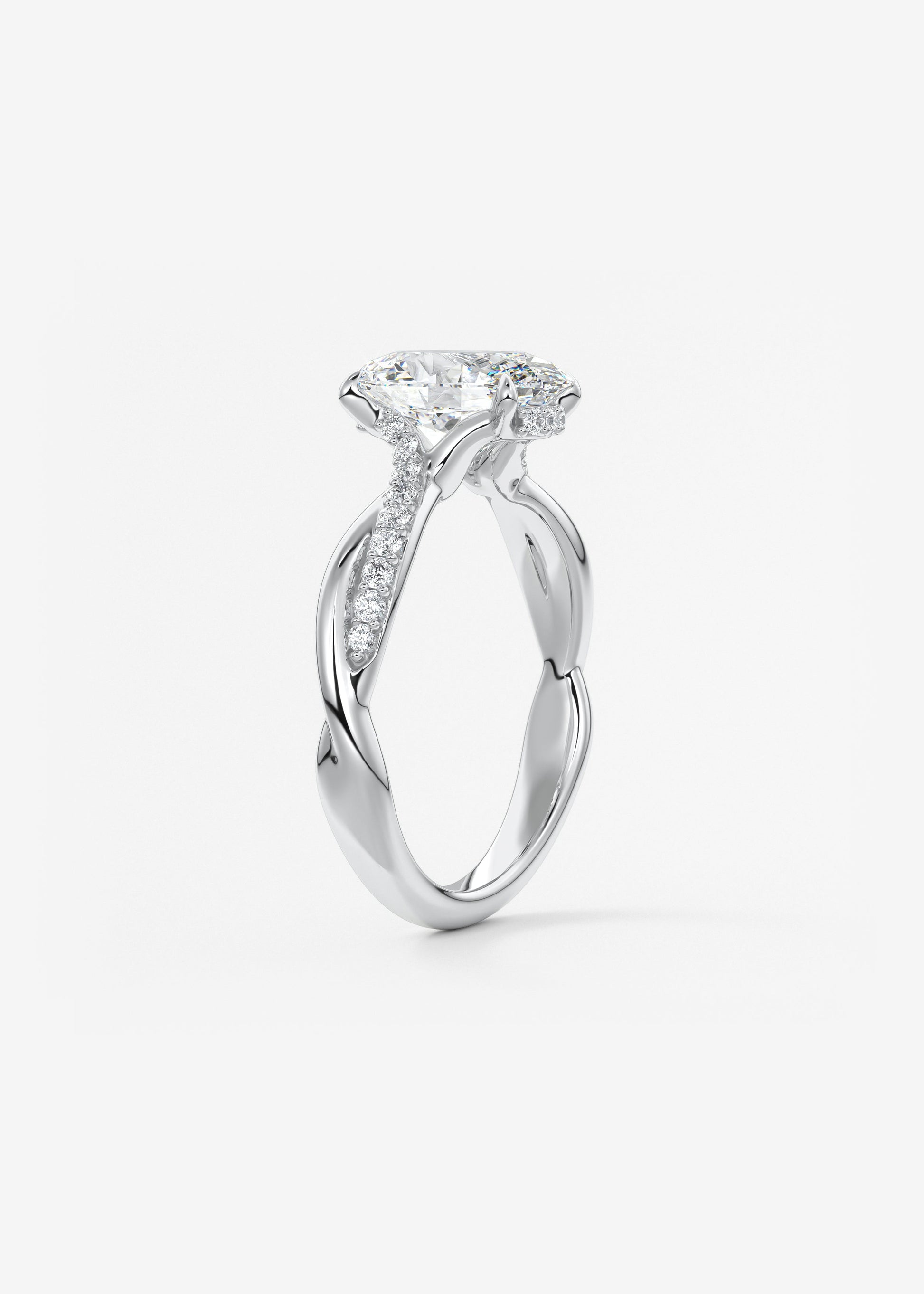 Oval Solitaire With Raised Basket Gallery Lab Grown Diamond Engagement Ring