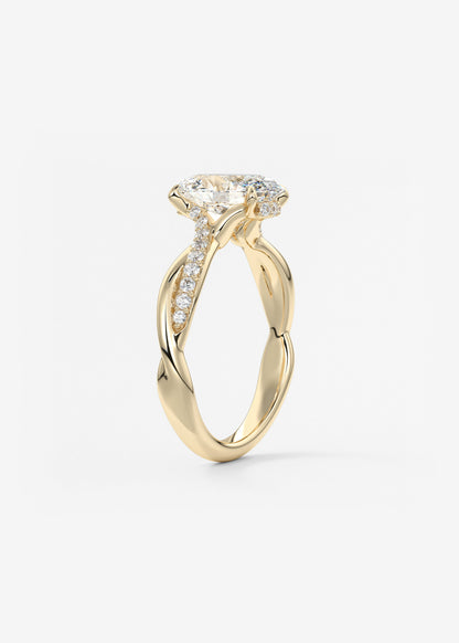 Oval Solitaire With Raised Basket Gallery Lab Grown Diamond Engagement Ring