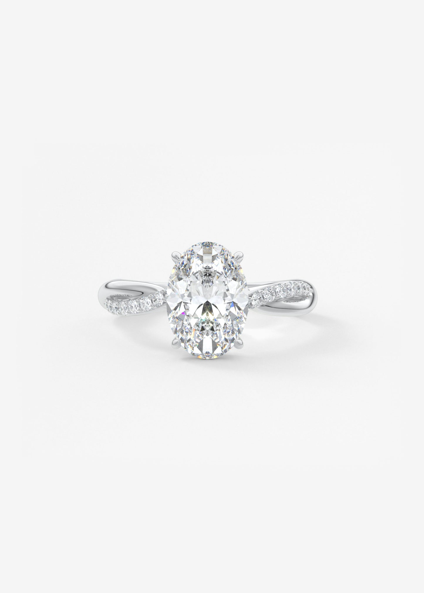 Oval Solitaire With Raised Basket Gallery Lab Grown Diamond Engagement Ring
