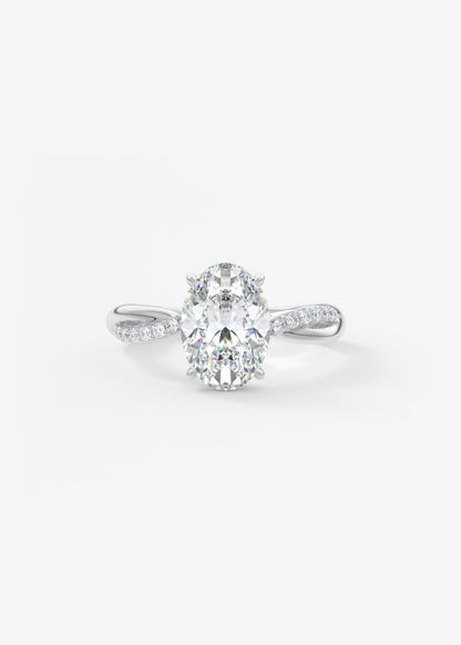 Oval Solitaire With Raised Basket Gallery Lab Grown Diamond Engagement Ring