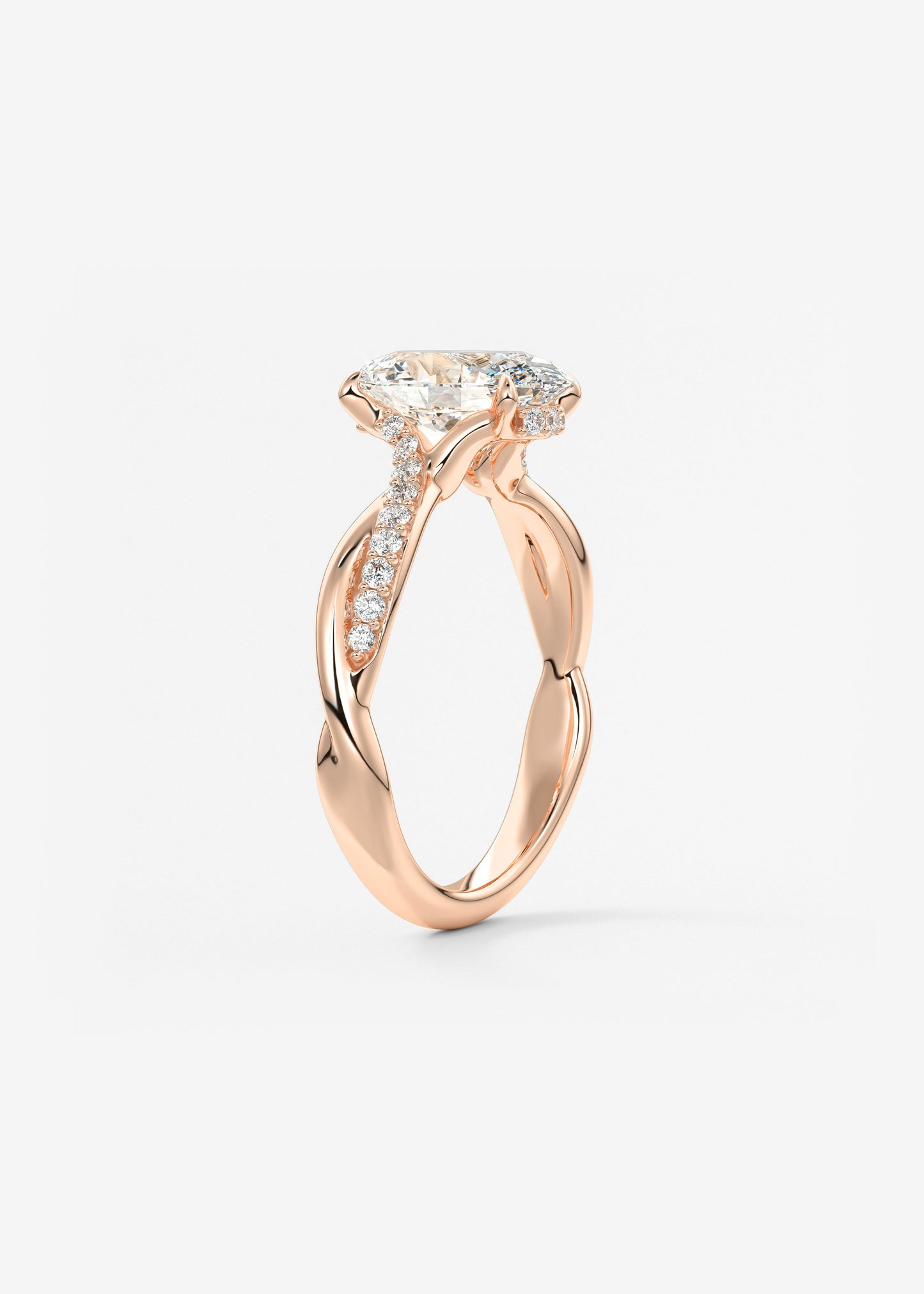 Oval Solitaire With Raised Basket Gallery Lab Grown Diamond Engagement Ring