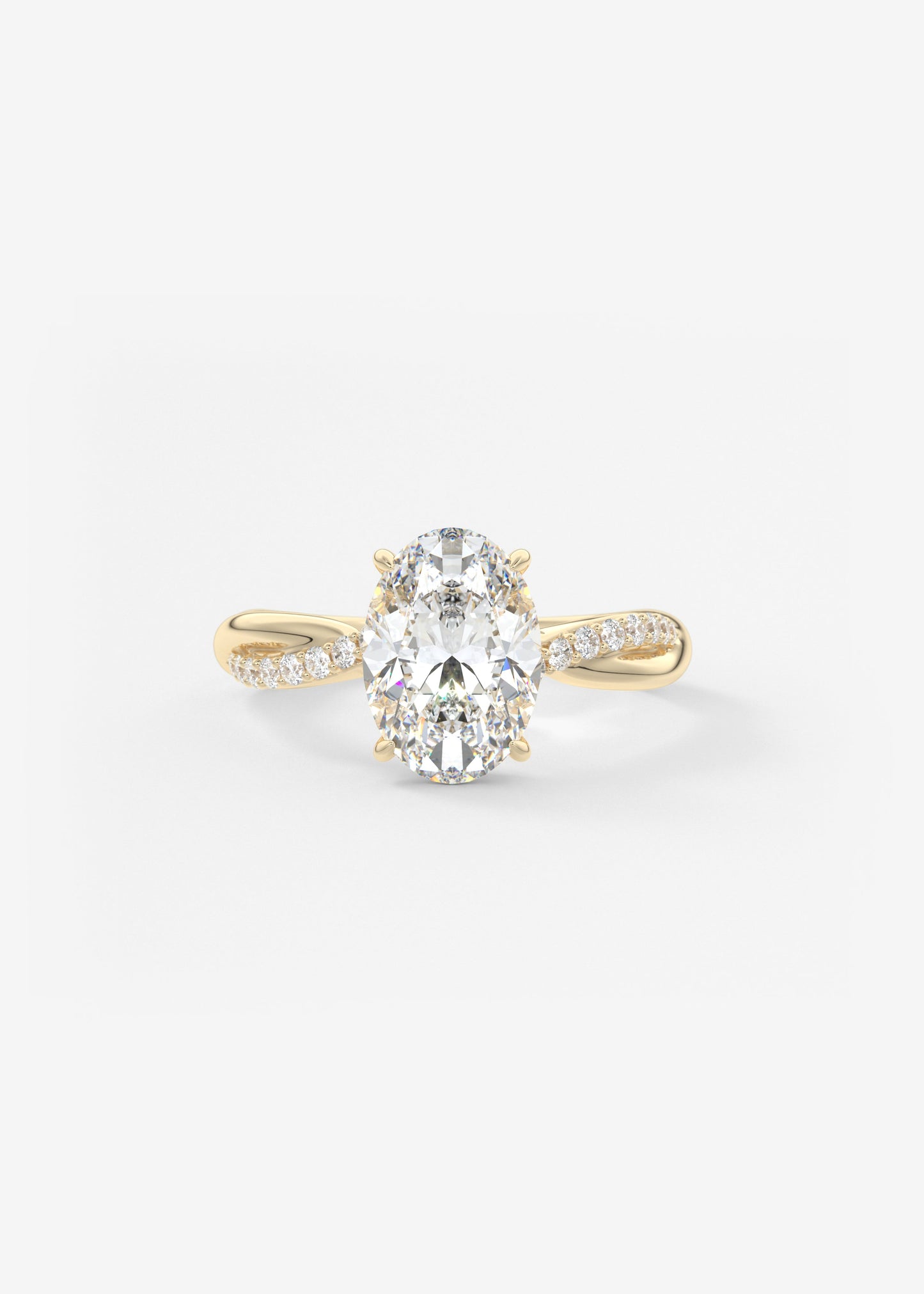 Oval Solitaire With Raised Basket Gallery Lab Grown Diamond Engagement Ring