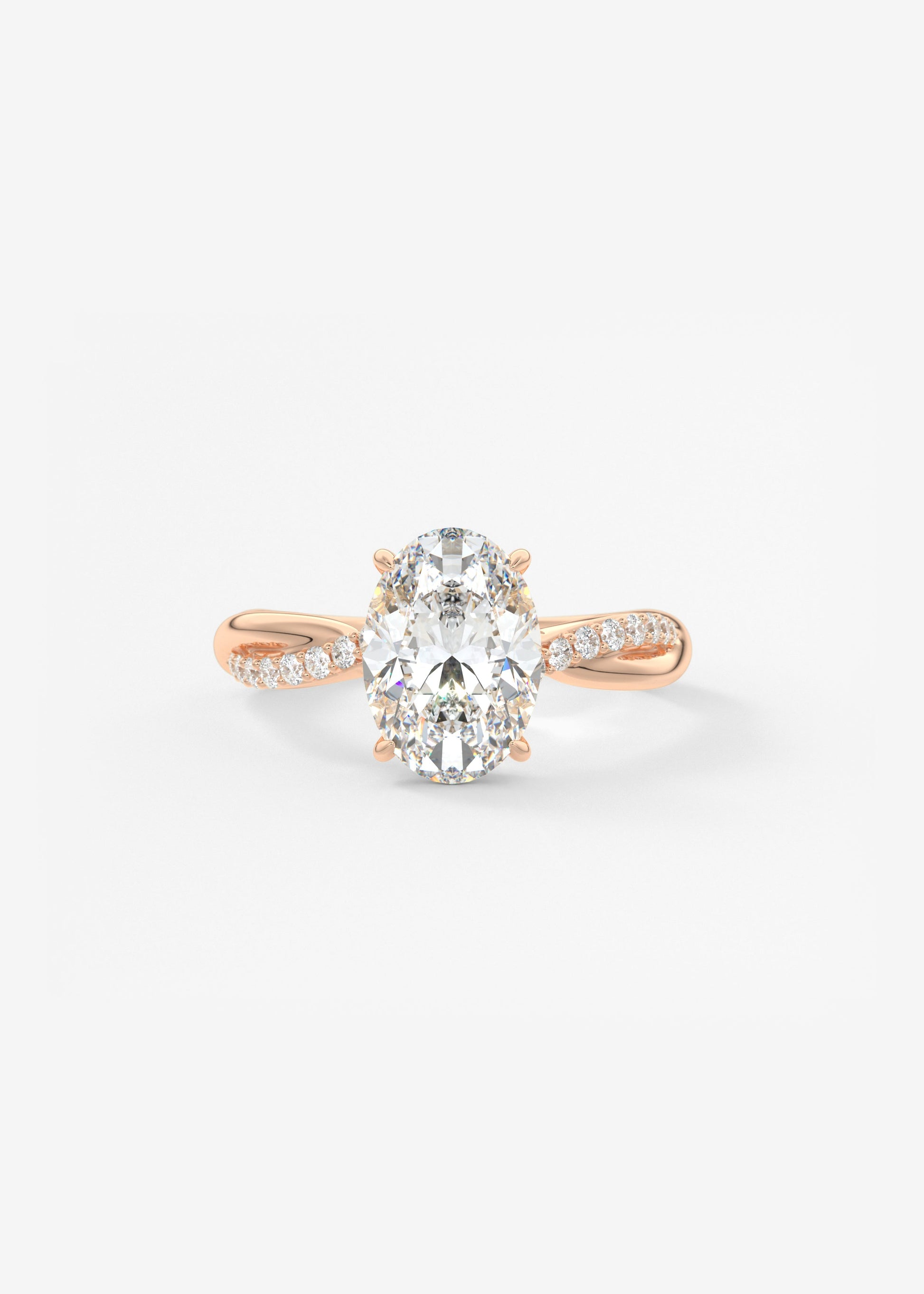 Oval Solitaire With Raised Basket Gallery Lab Grown Diamond Engagement Ring