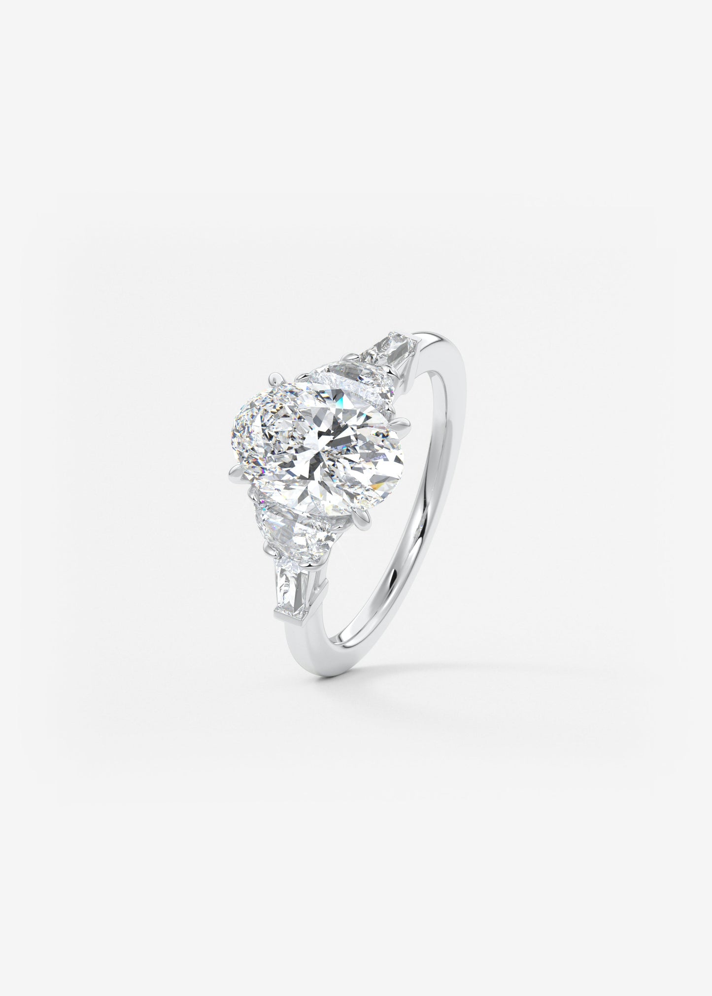 Oval Solitaire With Raised Basket Gallery Lab Grown Diamond Engagement Ring
