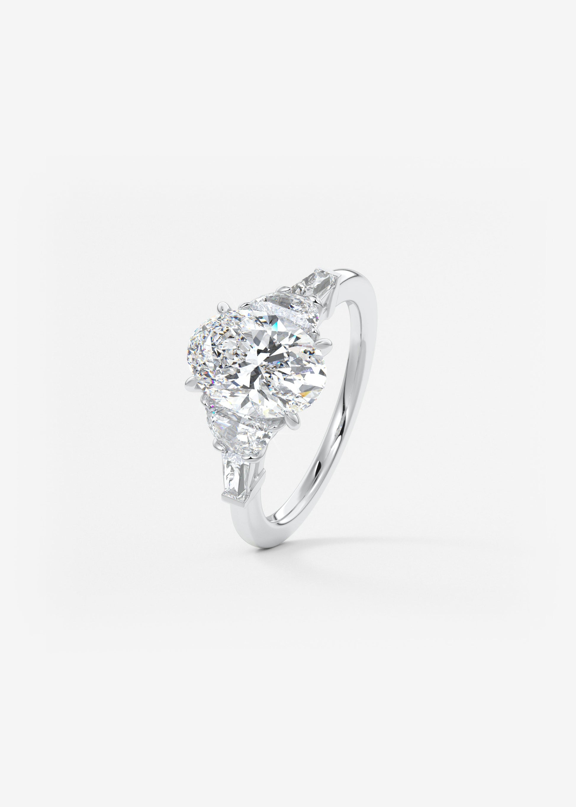Oval Solitaire With Raised Basket Gallery Lab Grown Diamond Engagement Ring