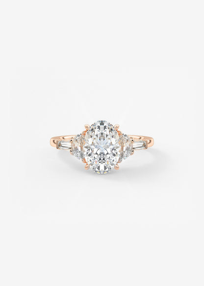 Oval Solitaire With Raised Basket Gallery Lab Grown Diamond Engagement Ring