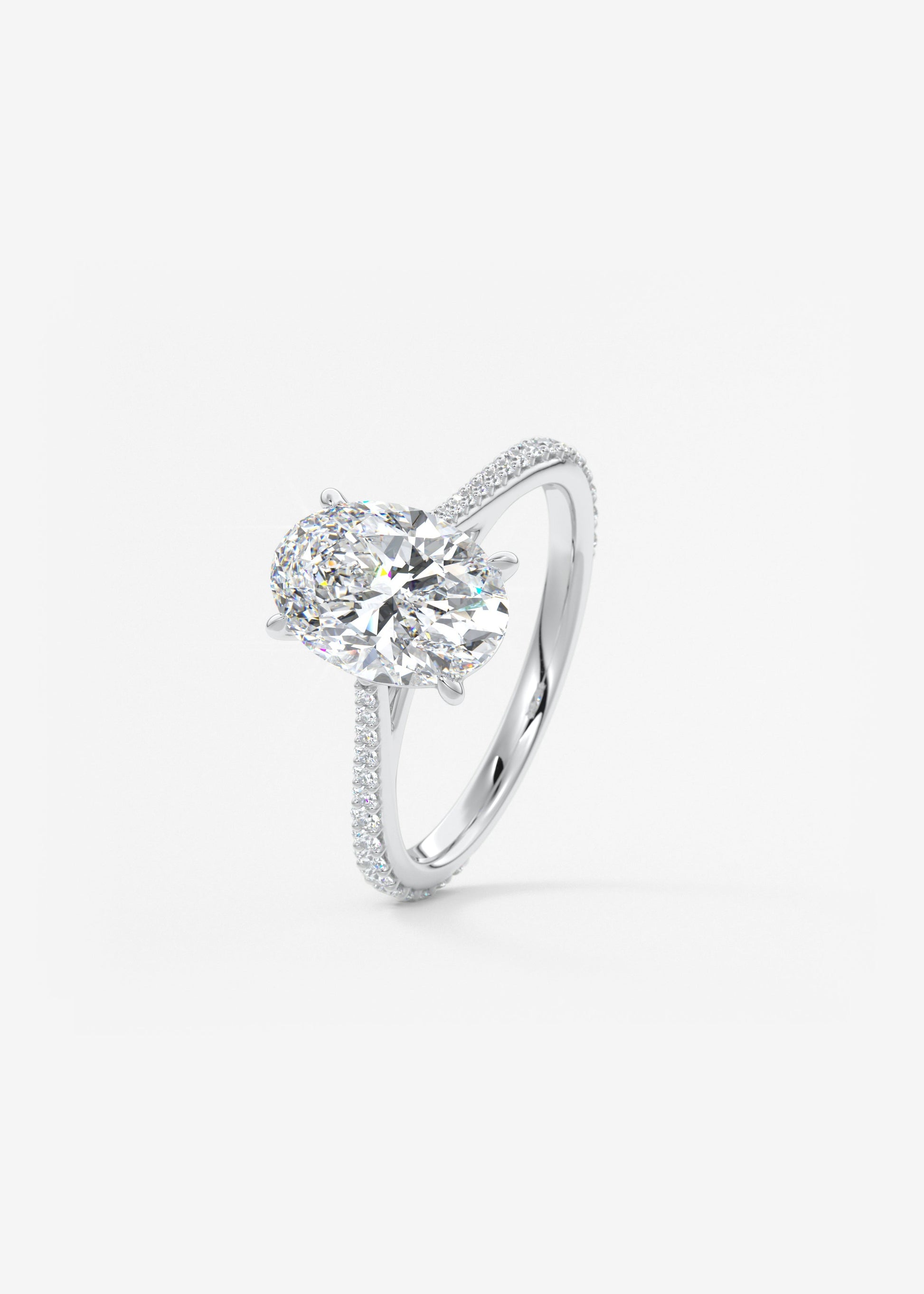 Oval Solitaire With Raised Basket Gallery Lab Grown Diamond Engagement Ring