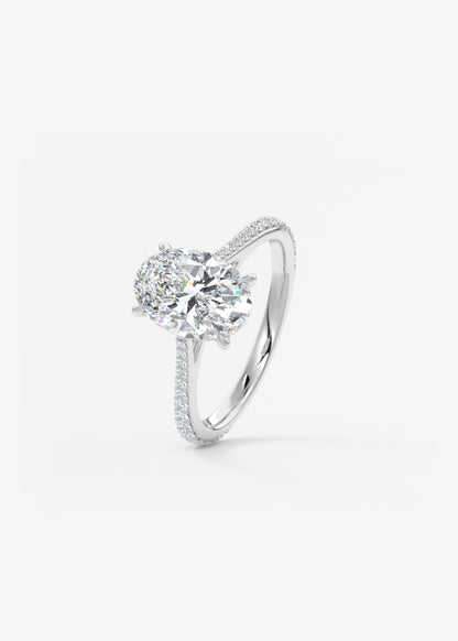 Oval Solitaire With Raised Basket Gallery Lab Grown Diamond Engagement Ring