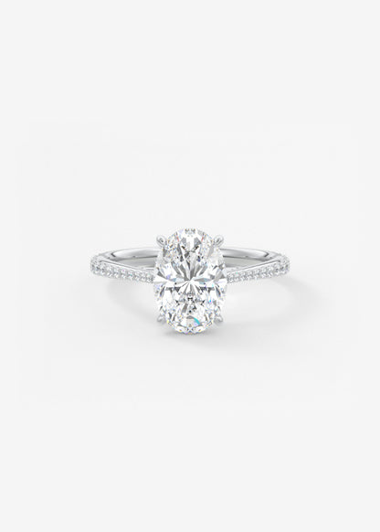 Oval Solitaire With Raised Basket Gallery Lab Grown Diamond Engagement Ring