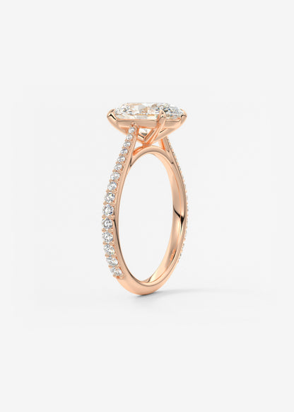 Oval Solitaire With Raised Basket Gallery Lab Grown Diamond Engagement Ring