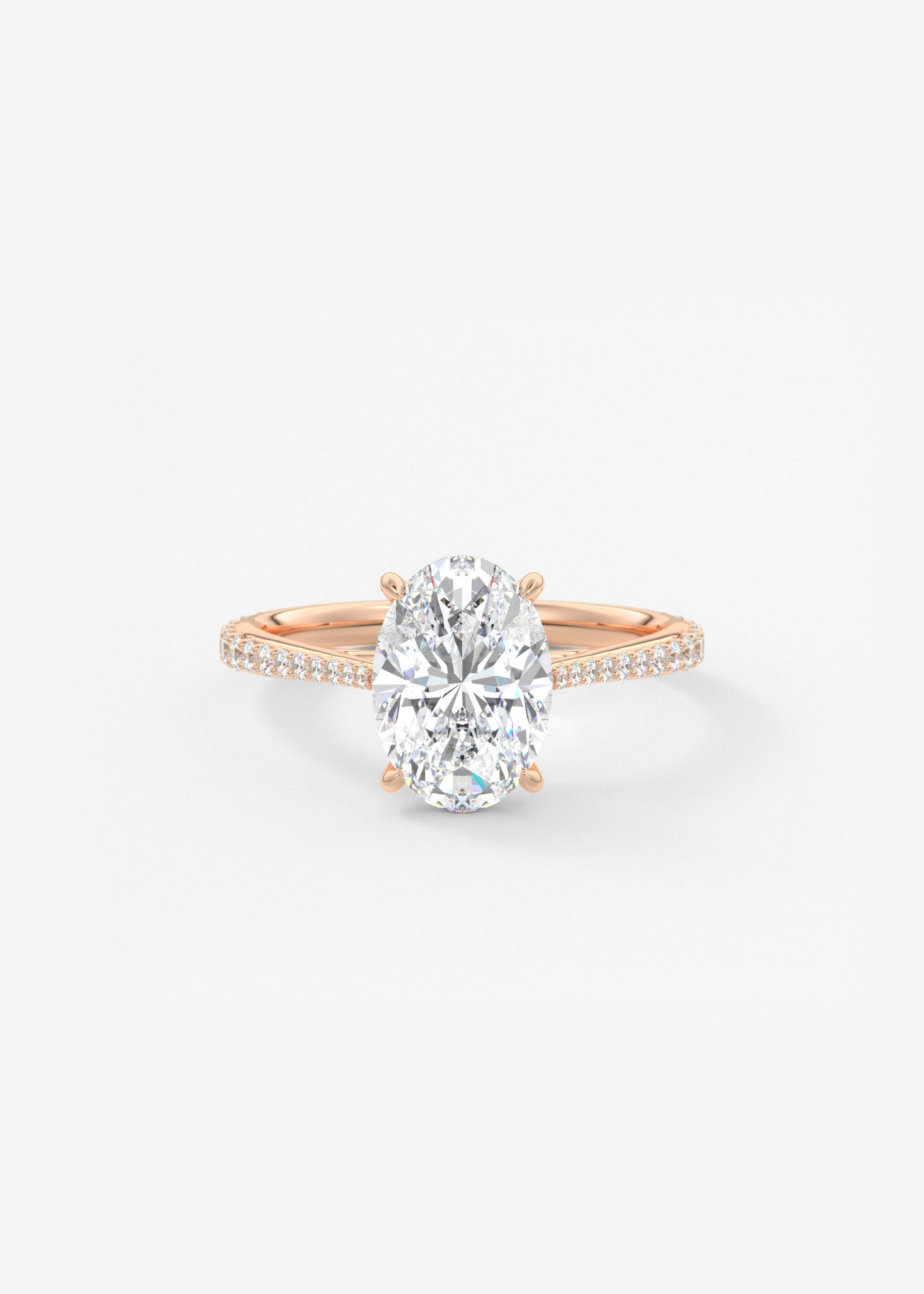 Oval Solitaire With Raised Basket Gallery Lab Grown Diamond Engagement Ring