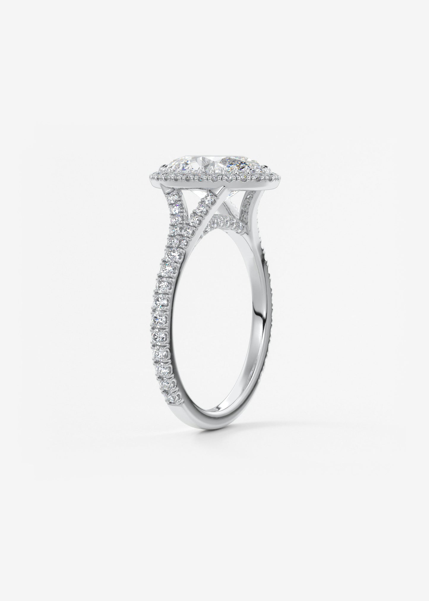 Oval Solitaire With Raised Basket Gallery Lab Grown Diamond Engagement Ring