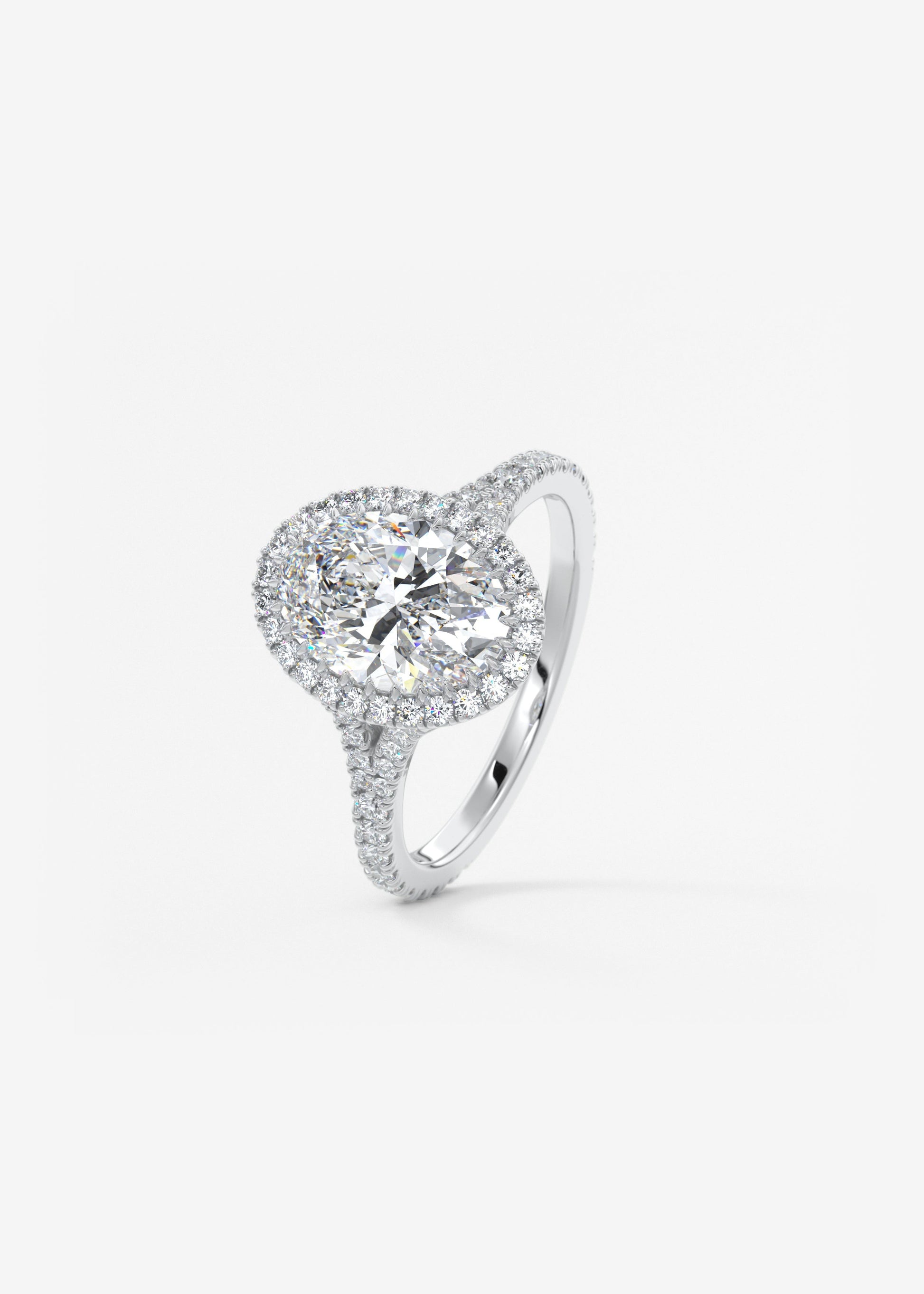 Oval Solitaire With Raised Basket Gallery Lab Grown Diamond Engagement Ring