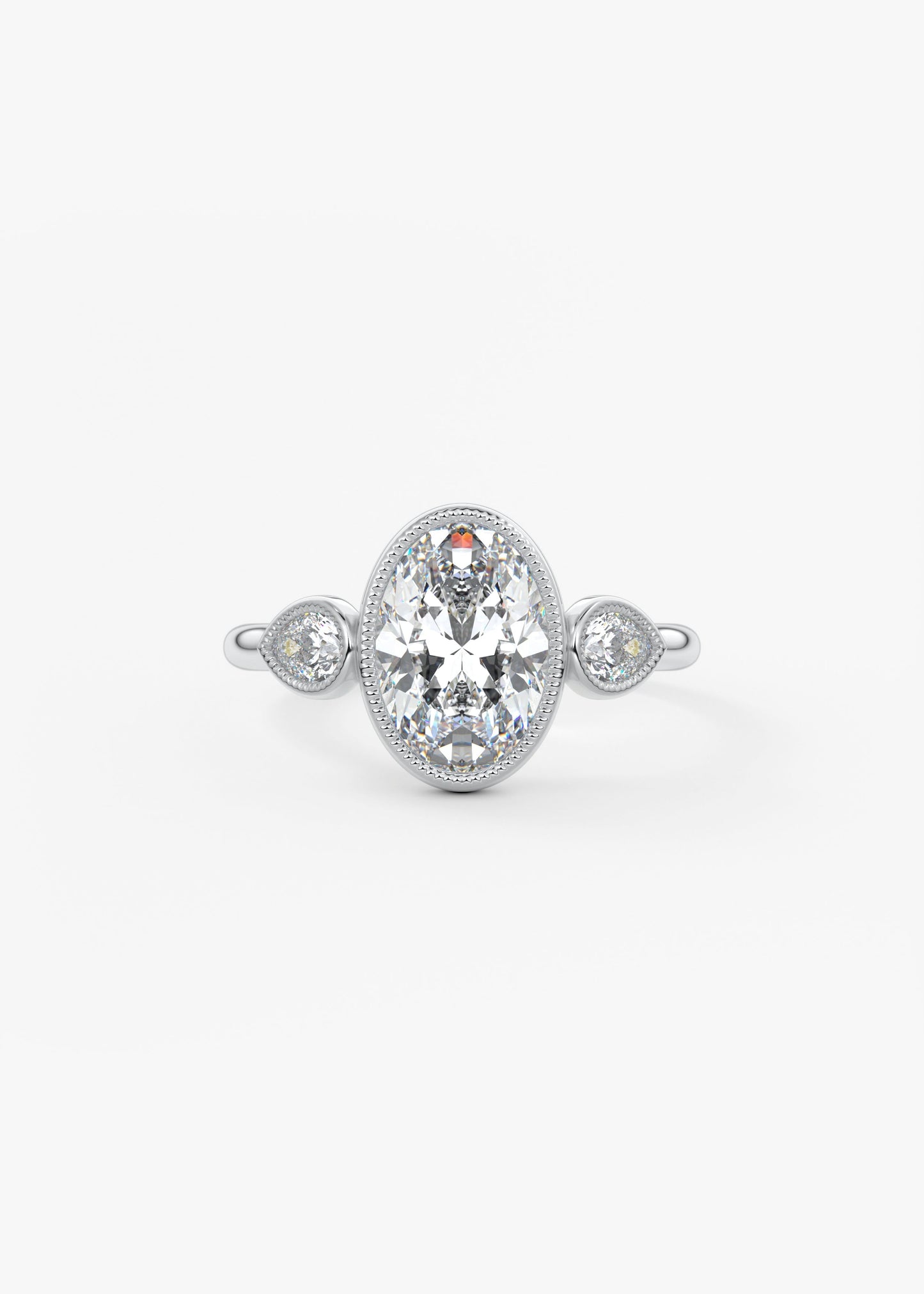 Oval Solitaire With Raised Basket Gallery Lab Grown Diamond Engagement Ring