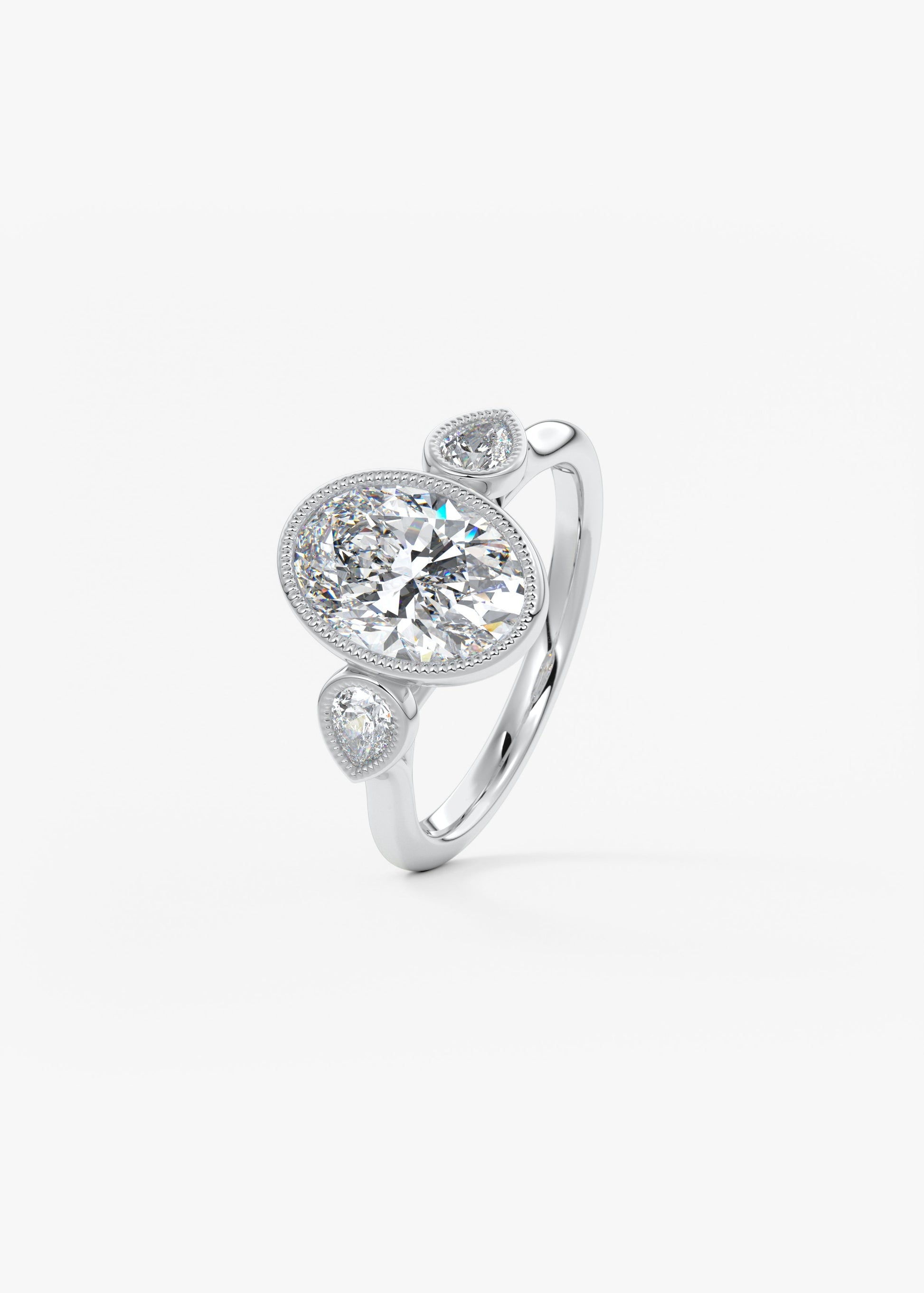 Oval Solitaire With Raised Basket Gallery Lab Grown Diamond Engagement Ring