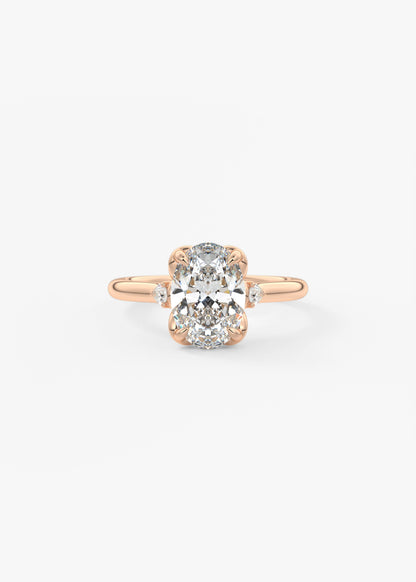 Oval Solitaire With Raised Basket Gallery Lab Grown Diamond Engagement Ring