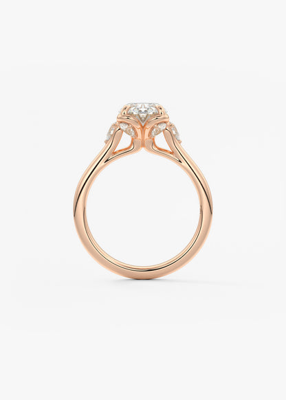 Oval Solitaire With Raised Basket Gallery Lab Grown Diamond Engagement Ring