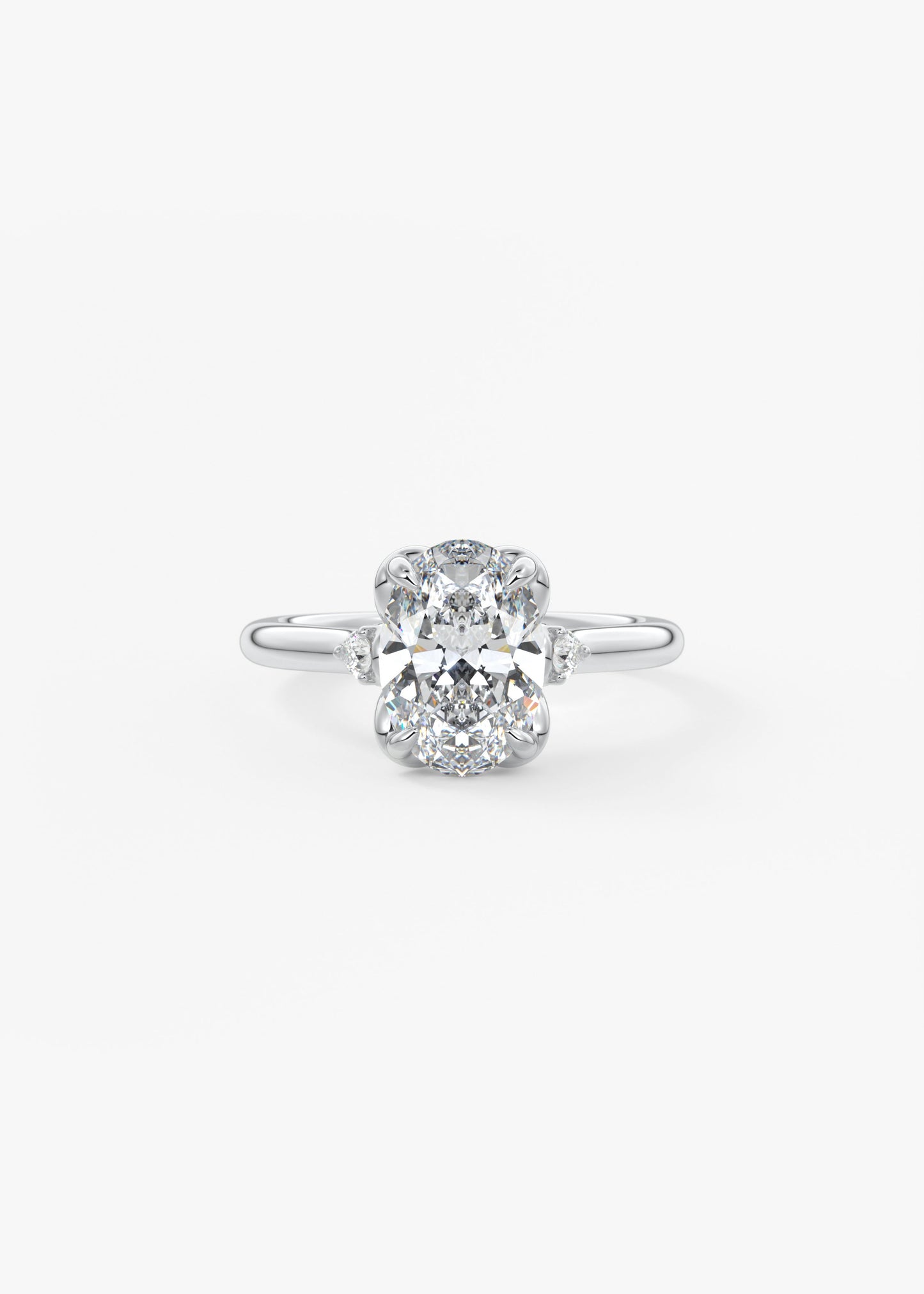 Oval Solitaire With Raised Basket Gallery Lab Grown Diamond Engagement Ring