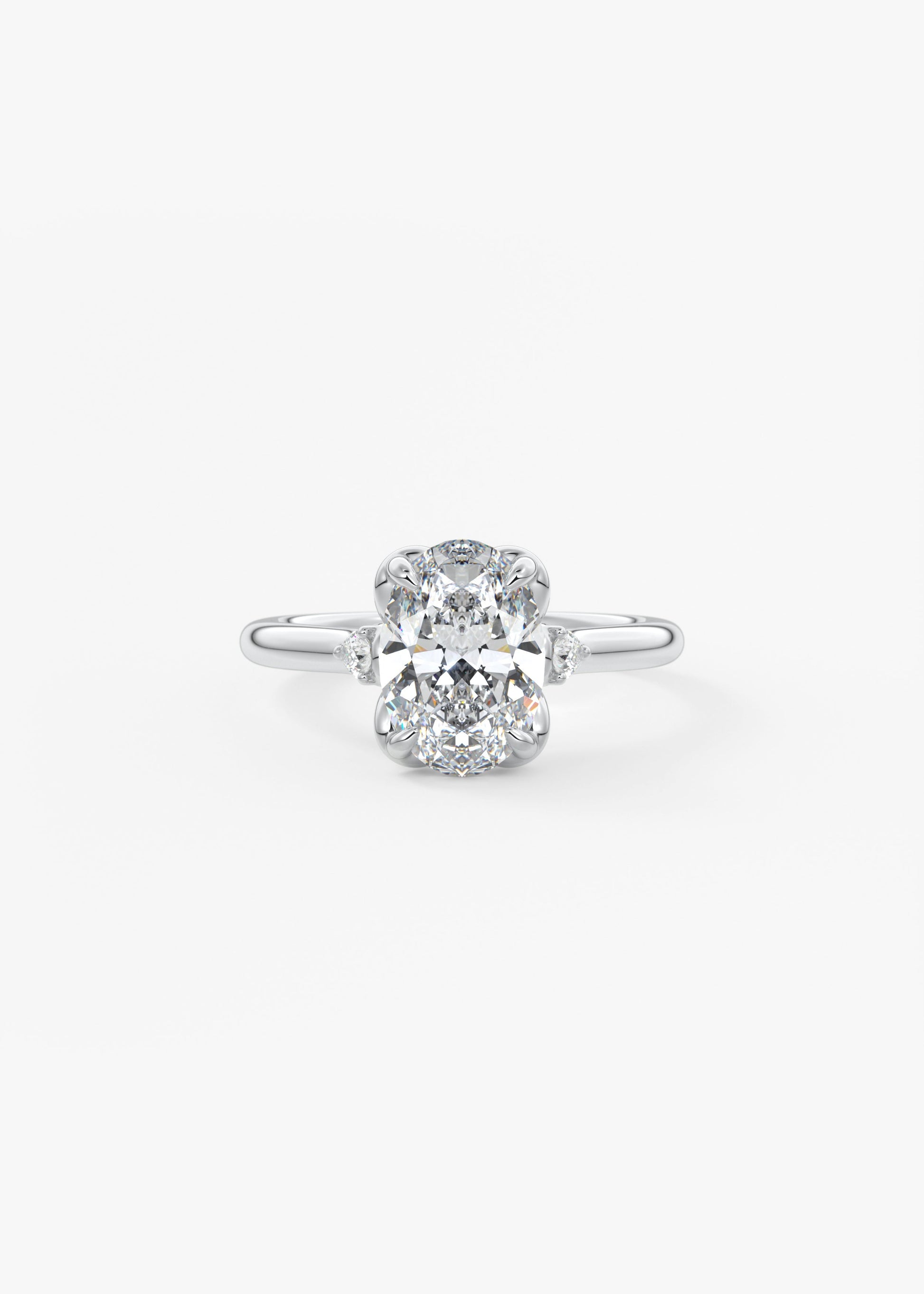 Oval Solitaire With Raised Basket Gallery Lab Grown Diamond Engagement Ring