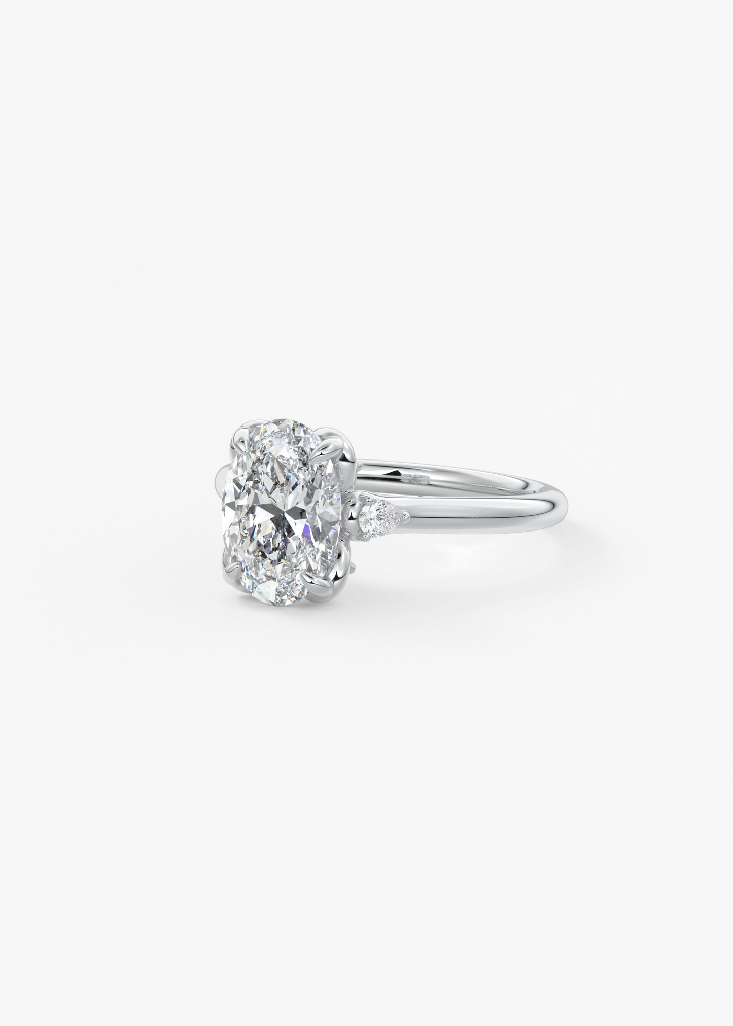 Oval Solitaire With Raised Basket Gallery Lab Grown Diamond Engagement Ring